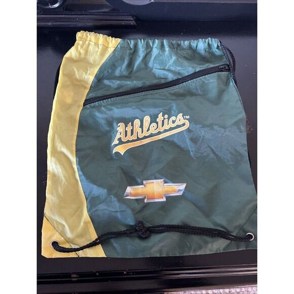 Oakland Athletics A's Drawstring Cinch Sack Zipper Pocket Chevy Giveaway Exclusi - Picture 1 of 11